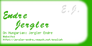 endre jergler business card